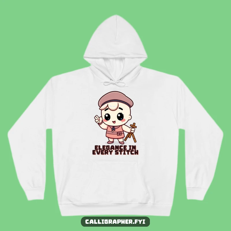 Funny Kawaii Artist Hoodie - Cozy Beret Pose Sweatshirt for Creators