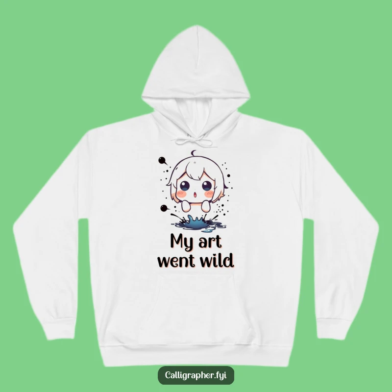 Funny Surprise Hoodie: Cute Character Ink Splatter Shock, Cozy Reaction Gift
