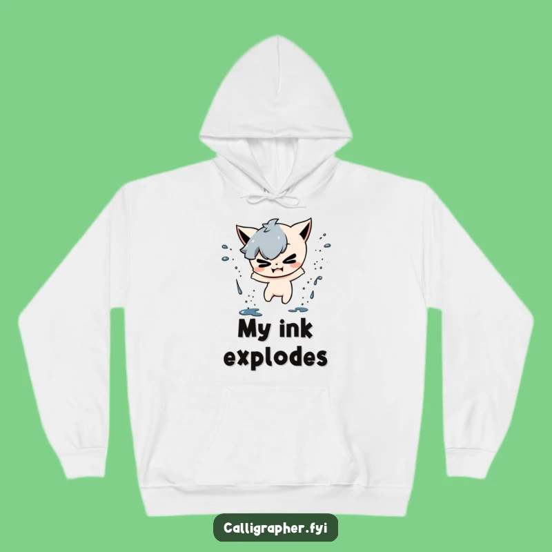 Cozy Funny Ink Splatter Hoodie: Mischievous Character Messy Art Funny Gift