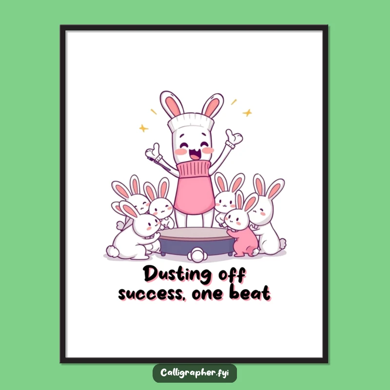 Free Printable Funny Wall Art: Sock Maestro Dust Bunny Concert
