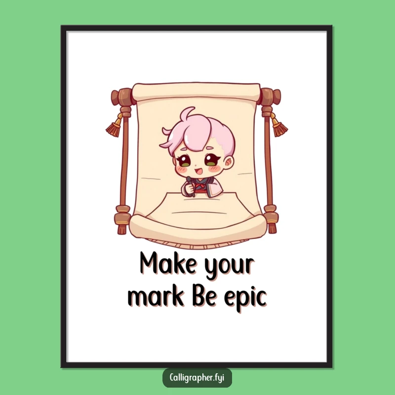 Free Printable Wall Art: Dramatic Signing Character Downloadable Art