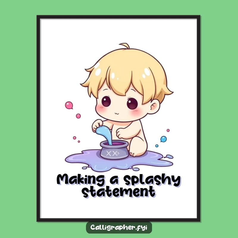 Free Printable Wall Art: Ink Splash Character Funny Downloadable Art for Home