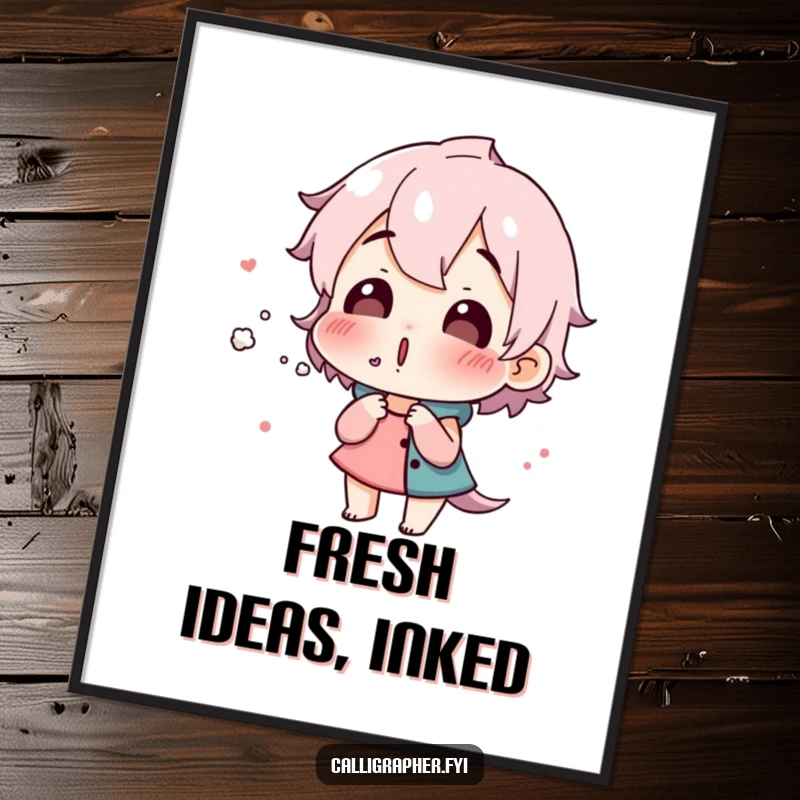 Funny Free Printable Wall Art: A character humorously surprised by fresh ink, captured in a charming illustration for your home.