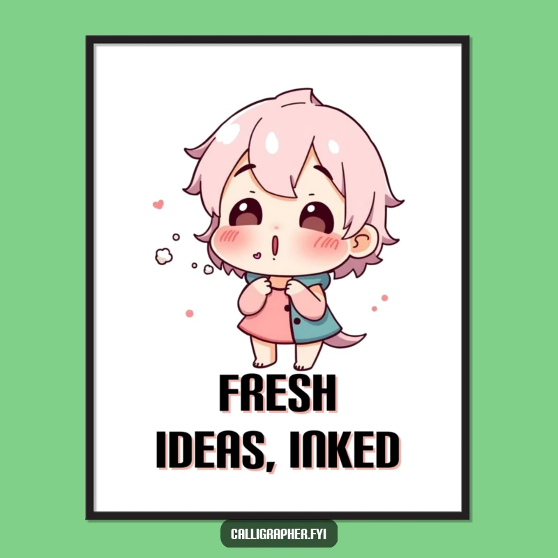 Free Printable Wall Art: Surprised Ink Character for Quirky, Humorous Decor