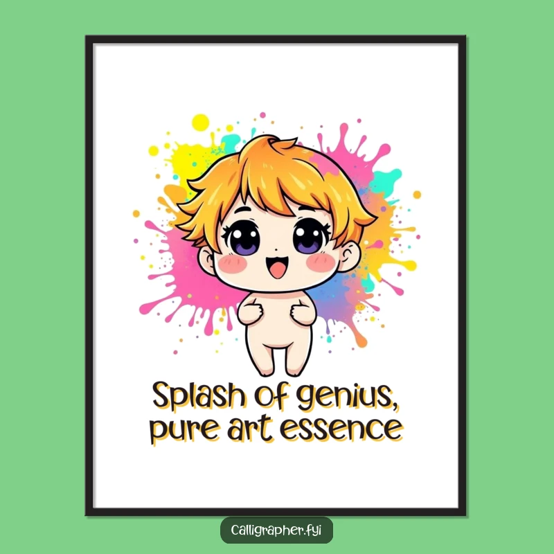 Funny Free Printable Wall Art: Playful Paint Splasher, Vibrant Downloadable Decor!