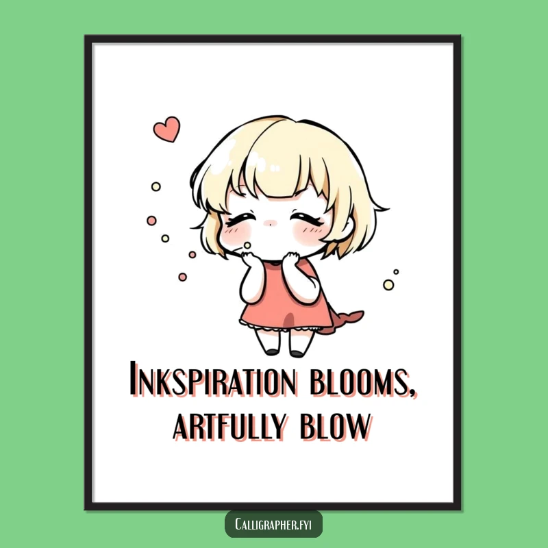 Funny Free Printable Wall Art: Inked Design Blow, Downloadable Art Gift