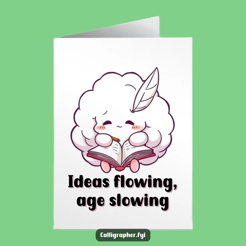 Free Printable Birthday Card: Fluffy Cloud Scribbling - Funny Downloadable Gift!