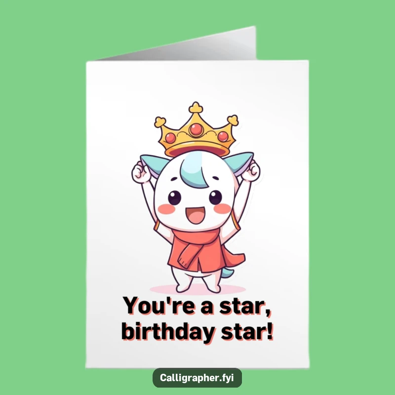 Free Printable Funny Birthday Card: Kawaii Masterpiece Creator Gift
