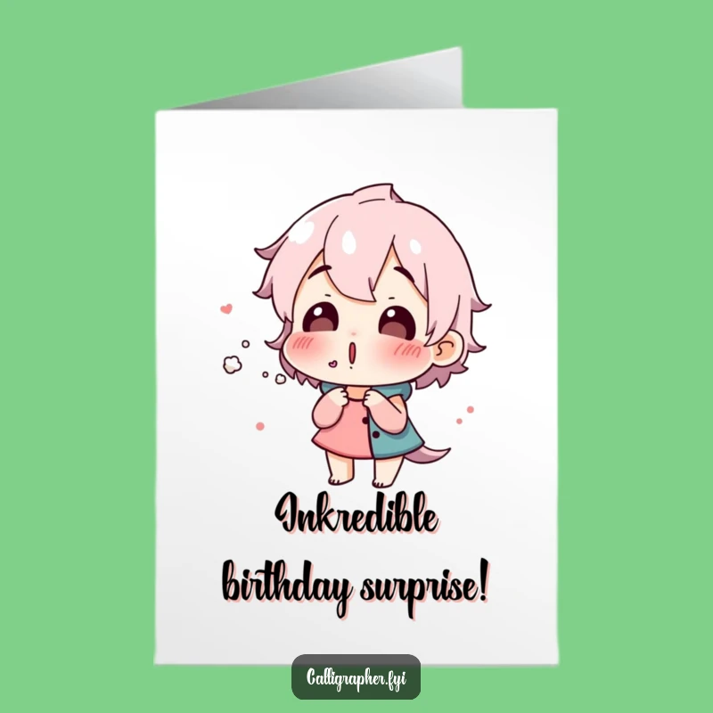 Free Printable Birthday Card: Surprised Ink Character for a Unique, Funny DIY Gift