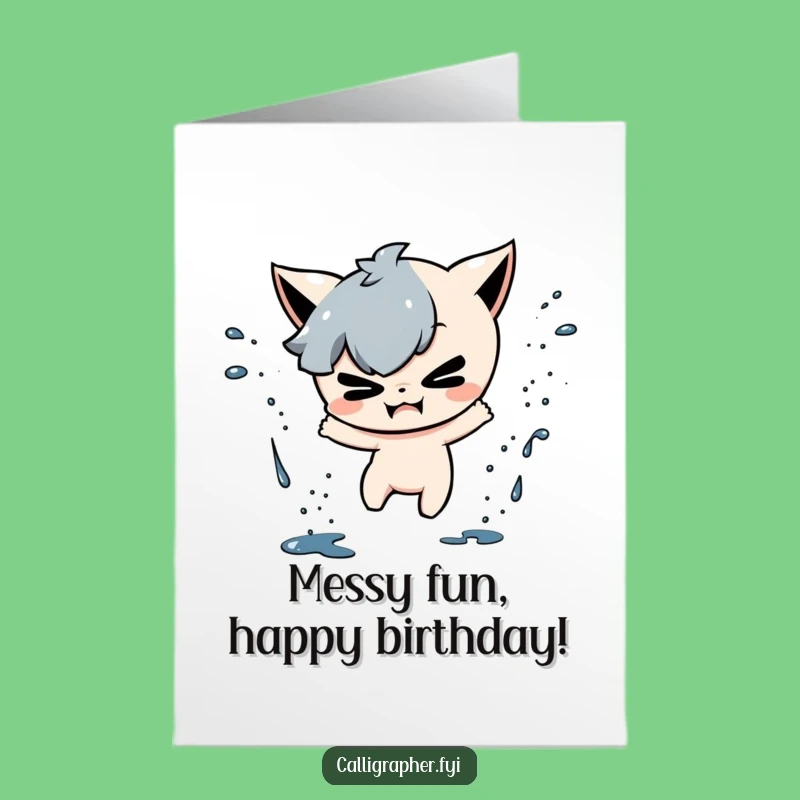 Free Printable Funny Birthday Card: Mischievous Ink Splatter, DIY Downloadable Fun