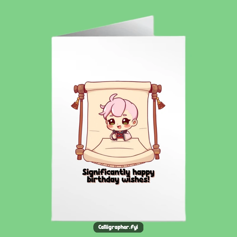 Free Printable Birthday Card: Dramatic Signing Character Downloadable Gift