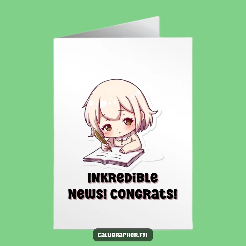 Free Printable Congrats Card: Cute Quill Writer Design for a Humorous DIY Gift