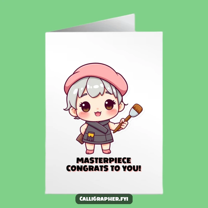 Free Printable Congrats Card: Artistic Character Painting Success!