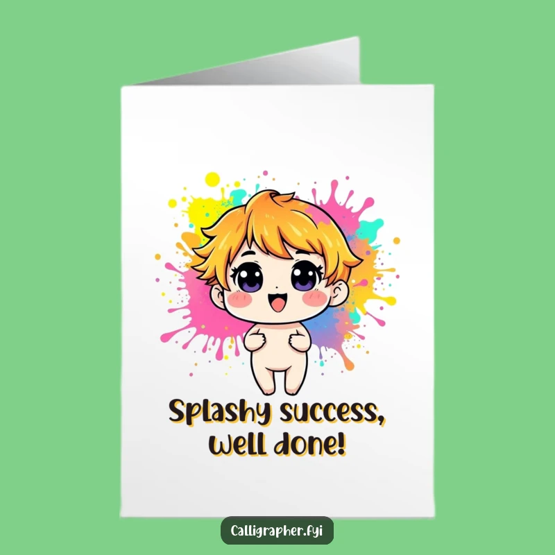 Free Printable Congrats Card: Vibrant Painter, Funny Downloadable DIY Gift for Celebrations!