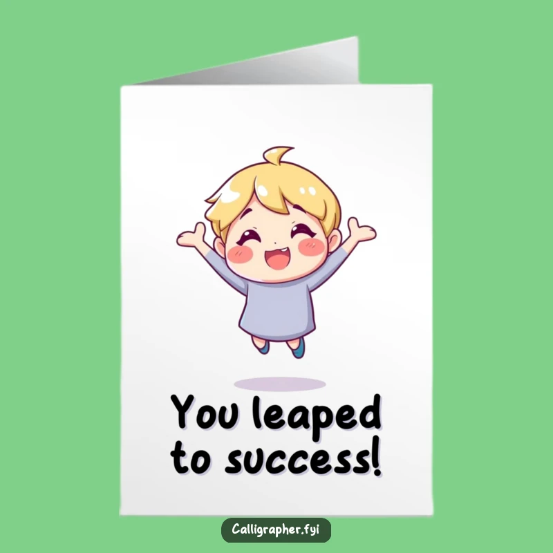 Free Printable Congrats Card: Bouncing Character for a Joyful, Funny Downloadable Gift