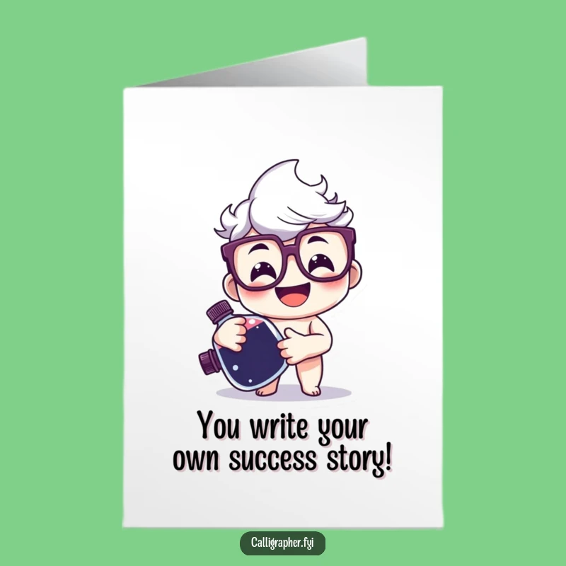 Free Printable Congrats Card: Happy Ink Holder Success Downloadable Gift