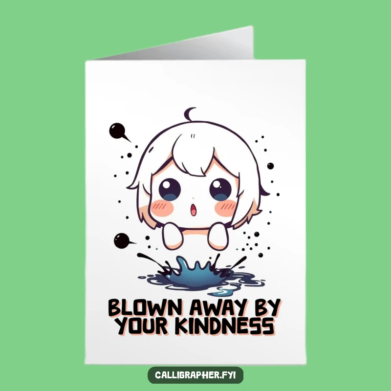 Free Printable Thank You Card: Ink Splatter Surprise, Funny Character, Downloadable Gift