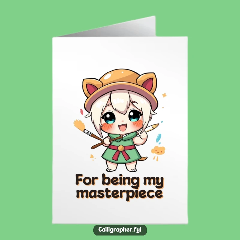 Free Printable Thank You Card: Painter Character, Heartfelt Downloadable Art