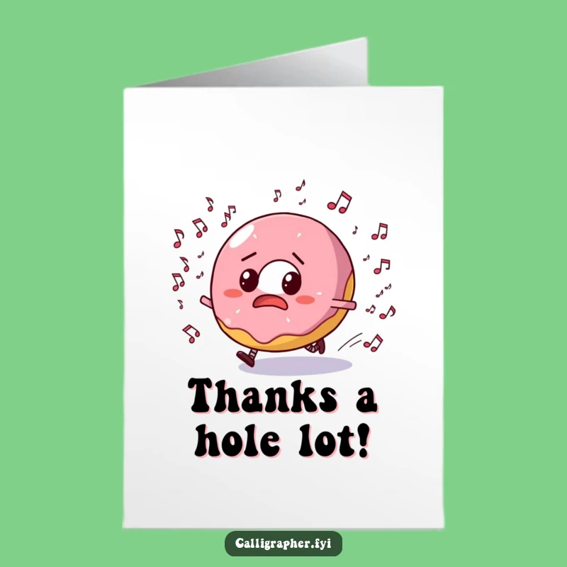 Free Printable Funny Thank You Card: Donut s Music Chase Download