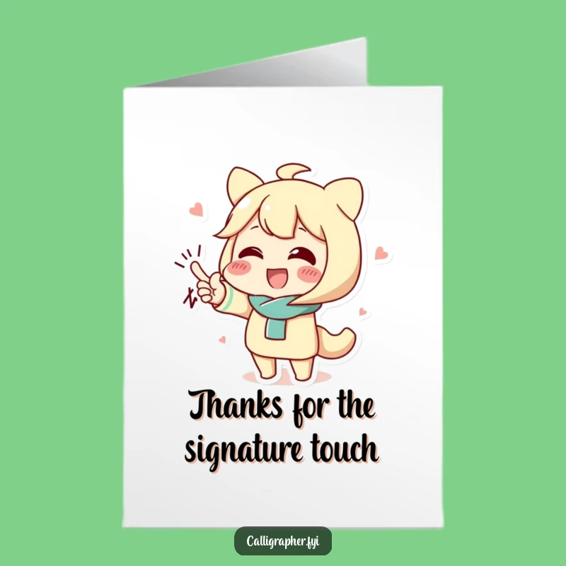 Free Printable Thank You Card: Flourish Character Funny Downloadable Gift