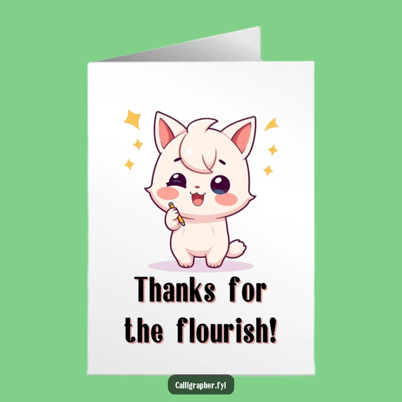 Free Printable Thank You Card: Playful Writer Character for a Fun, DIY Gift