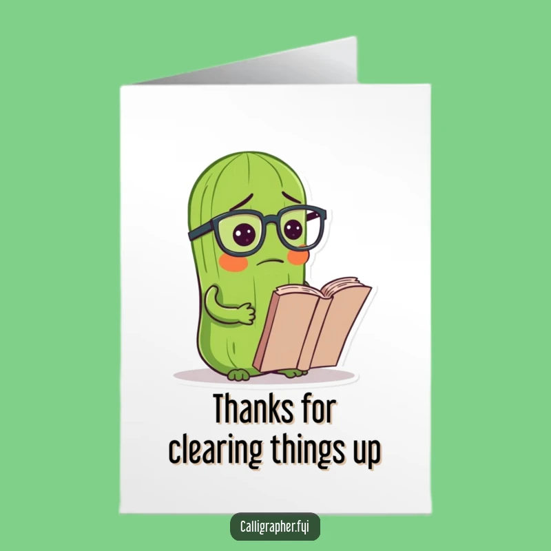Free Printable Thank You Card: Spectacled Pickle - Funny Downloadable Gift!