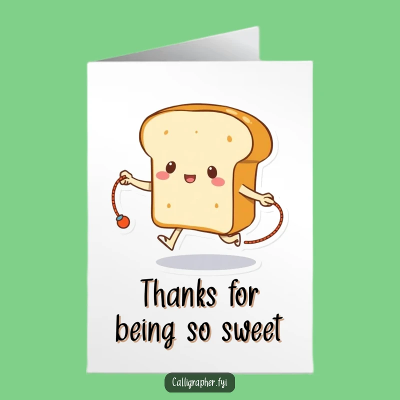 Free Printable Thank You Card: Bread's Workout - Funny Downloadable Gift!