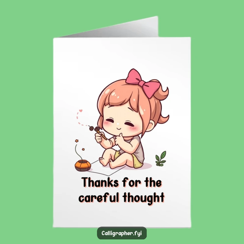 Free Printable Thank You Card: Artist Character Funny Downloadable Gift