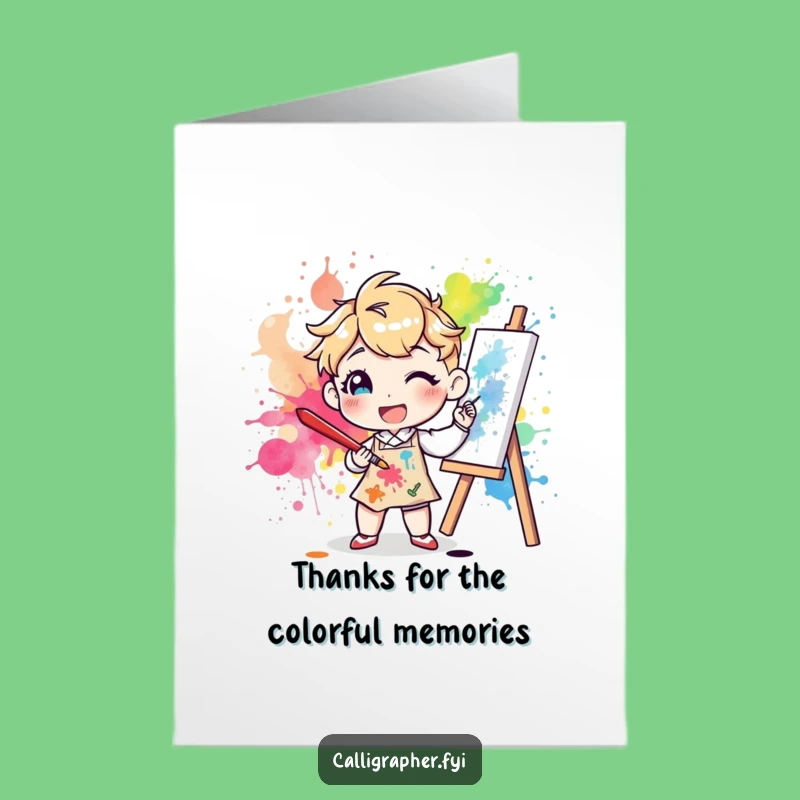 Artist Thank You Card: Free Printable Downloadable Greeting Card for Creative Thanks