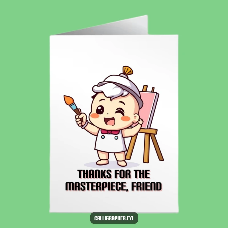 Free Printable Thank You Card: Artist Expressing Gratitude Downloadable Gift