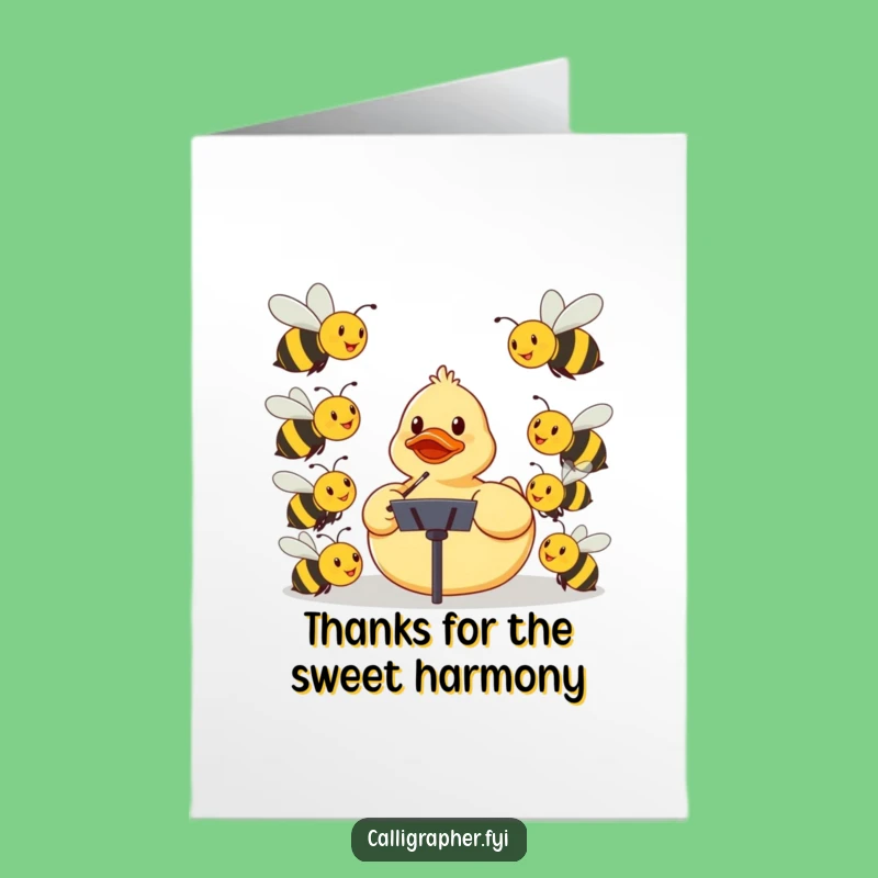 Free Printable Thank You Card: Duck's Bee Band - Funny Downloadable Gift!