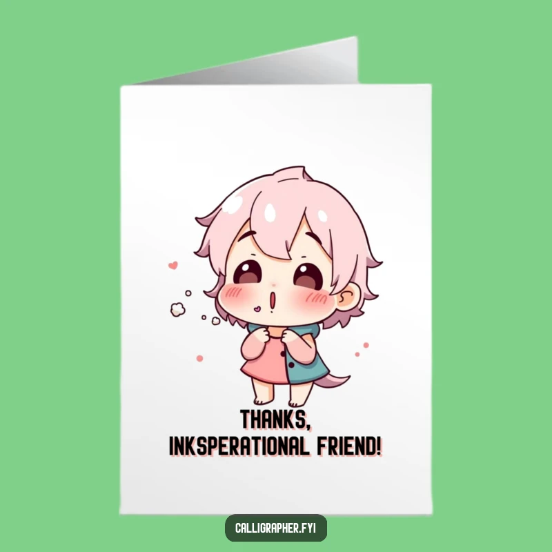 Free Printable Thank You Card: Surprised Ink Character for a Charming, Funny DIY Gift