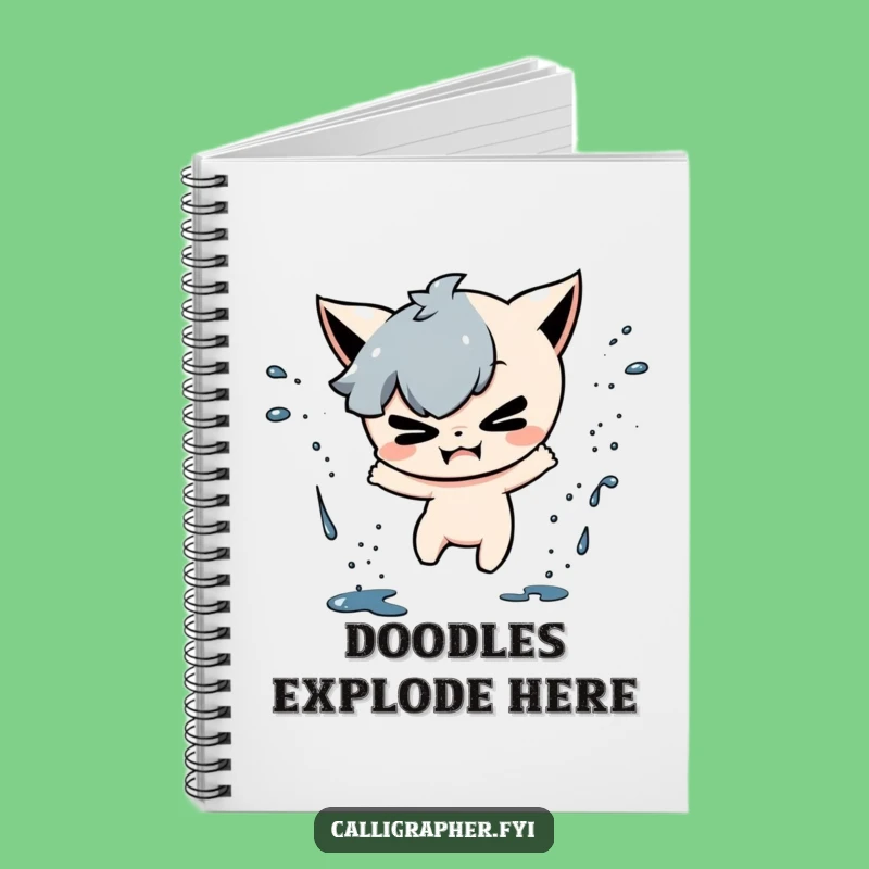 Funny Ink Splatter Notebook: Mischievous Character's Messy Journal Funny Gift