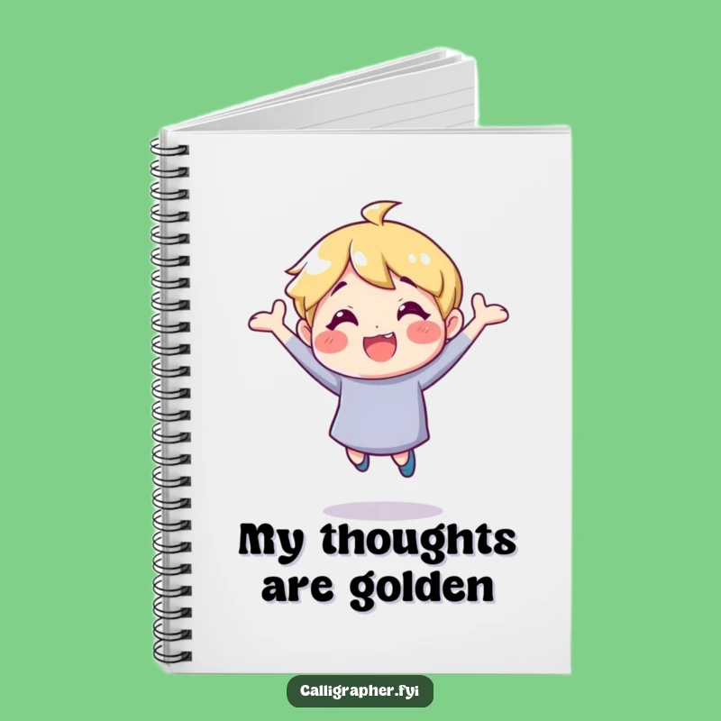 Funny Inspirational Notebook - Cheerful Character Bouncing, Perfect for Journaling Gift