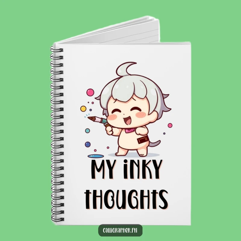 Funny Kawaii Ink Spray Notebook: Creative Character Journal, Perfect Gift for Artists