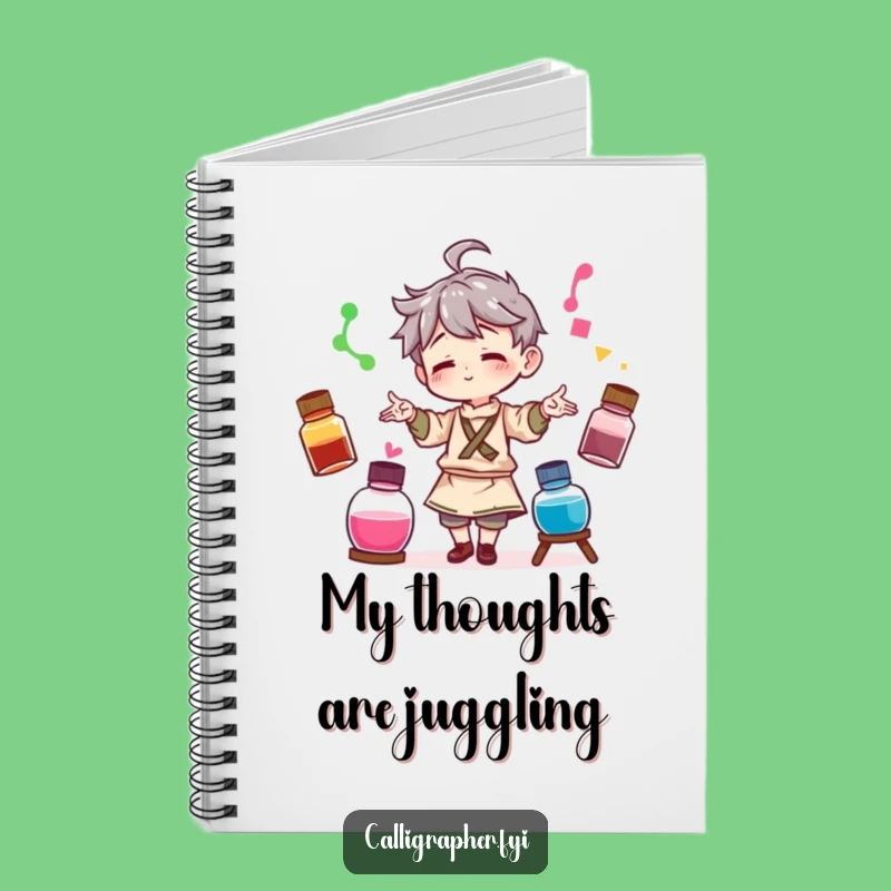 Funny Artist Juggling Notebook: Colorful Bottles, Perfect Funny Gift
