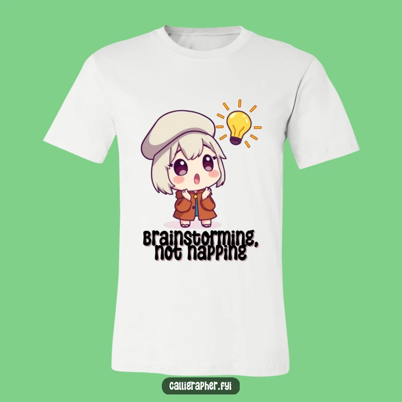 Funny Artist's Spark T-Shirt - Surprised Beret Character, Expressing 'Aha!' Moments Hilariously