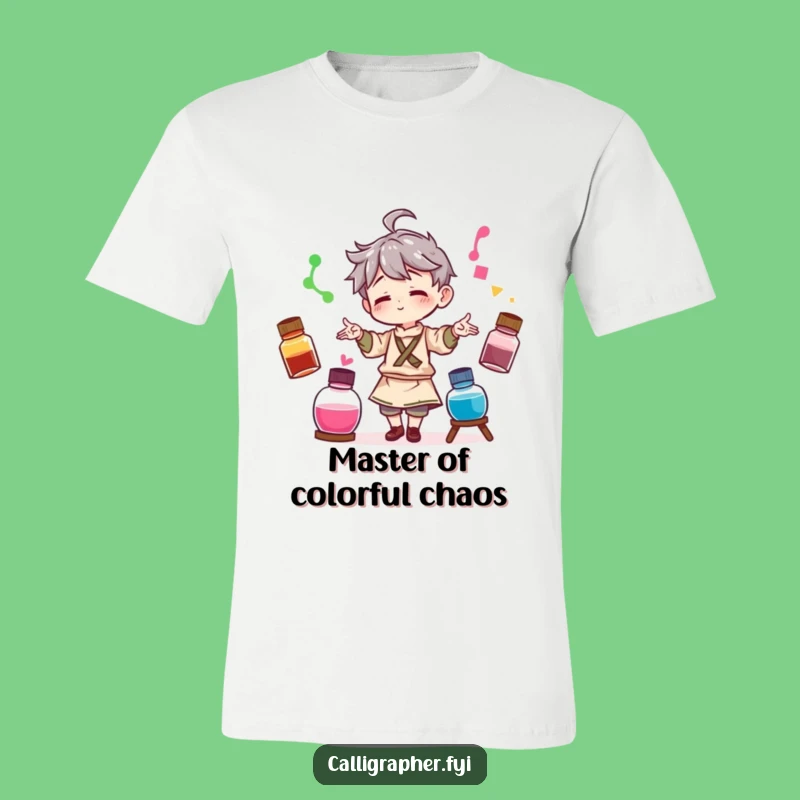 Funny Artist Juggling T-Shirt: Colorful Ink Bottles, Ideal Funny Gift