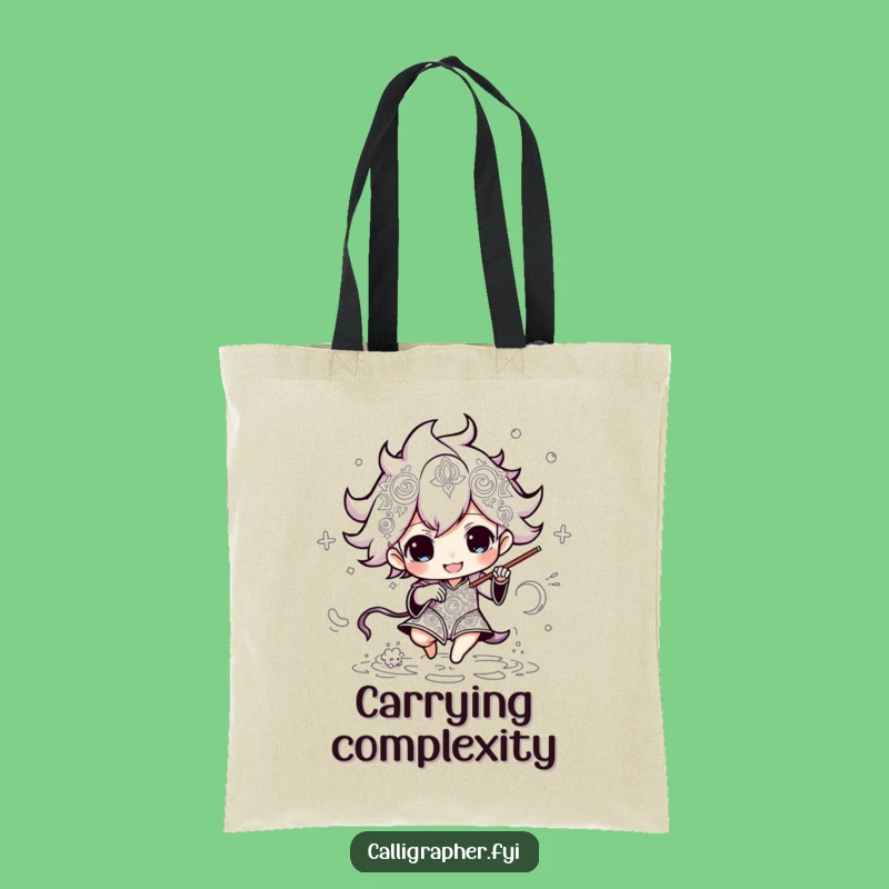 Funny Pattern Artist Tote Bag: Energetic Character Intricate Patterns Funny Gift