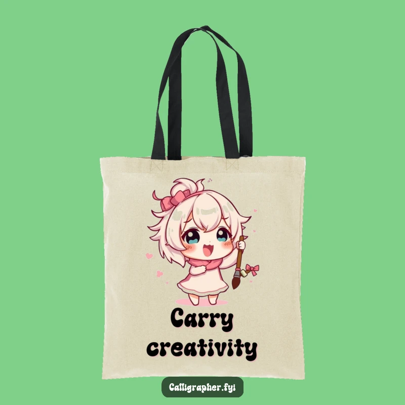Funny Artist Rice Character Tote Bag: Carry Your Creations