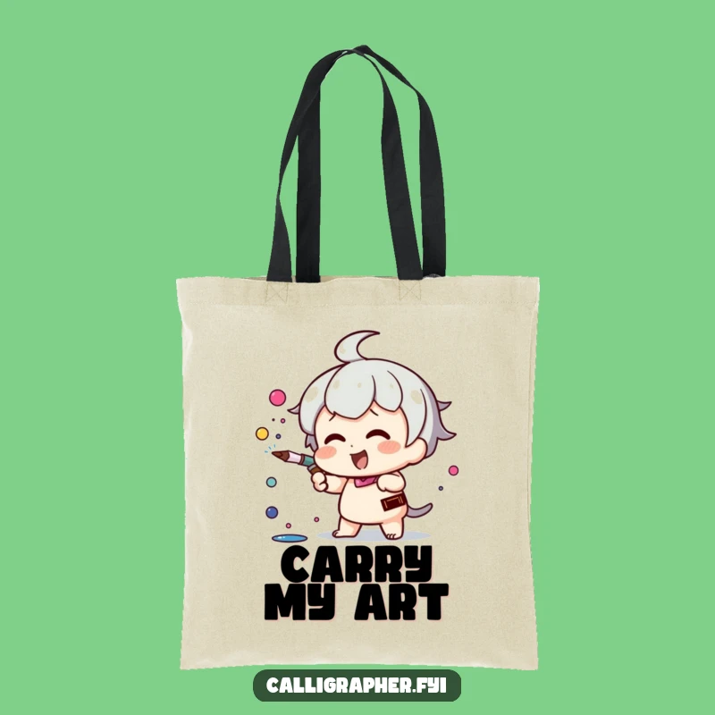 Funny Kawaii Ink Spray Tote Bag: Creative Character Carry-all, Practical Fun Gift