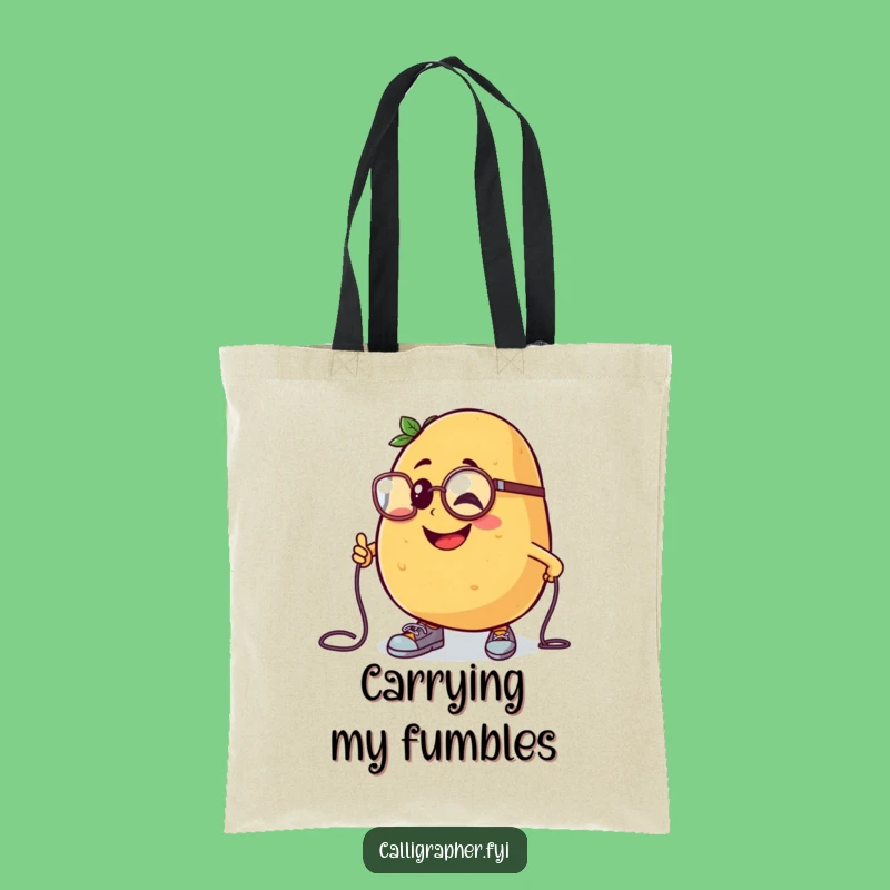 Funny Potato Monocle Trip Tote Bag: Spud's Style, Humorous Errands, Gift!